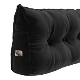 Kit 02 Almofadas para Cabeceira Encosto Apoio Lombar Spot 195cm com Porta Celular Veludo - Desk Desi - 6