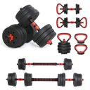 Ver imagem 1 de Halter Ajustavel 30kg Kettlebell Dumbell Anilha Academia Treino Musculaçao Funcional 6 em 1 Fitness