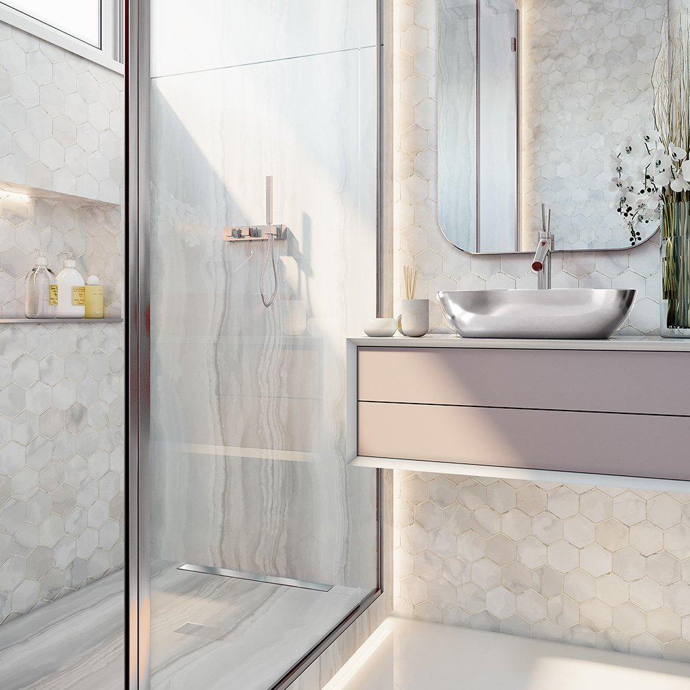 Ralo Linear Elleve Versatile 4256 50cm Saída na Extremidade com Tampa Polida - 2