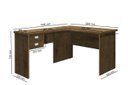 Ver imagem 3 de Mesa / Escrivaninha em L Para Computador TAUR 2 Gavetas sendo 1 Com Chave e Puxadores Cromados Cor J