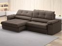 Ver imagem 1 de Sofá com Carregador Usb Retrátil Reclinável Monaco 2,90m Velosuede Marrom - Netsofas