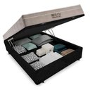 Ver imagem 6 de Cama Box Baú Casal Suede + Colchão Ortobom Airtech Molas Ensacadas 138x188x65 Preto