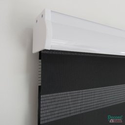 Persiana Rolo Double Vision Zebra 140larg x 160alt Preta com bando - Sala/ Escritório/Quarto/Sacada - 6