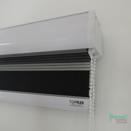 Persiana Rolo Double Vision Zebra 140larg x 160alt Preta com bando - Sala/ Escritório/Quarto/Sacada - 5