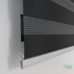 Persiana Rolo Double Vision Zebra 140larg x 160alt Preta com bando - Sala/ Escritório/Quarto/Sacada - 7