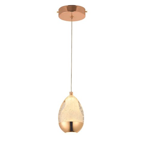 Pendente Dourado Cristal 14cm Led 5w 3000k Bivolt Paris Luz