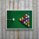 Ver imagem 2 de Quadro Decorativo Mesa de Bilhar- Sinuca 45x34cm - com Vidro:madeira Branca