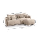 Ver imagem 3 de Conjunto Sofá 220cm e Puff Comfy CabeCasa MadeiraOriginals Bege Claro