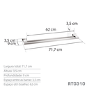 Ver imagem 4 de Toalheiro Duplo 70 Cm Inox Corten - Kromus Rt0310c