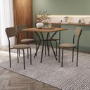 Ver imagem 1 de Conjunto de Mesa Completo com 4 Cadeiras Estofadas Cmc1003prf Kappesberg Crome