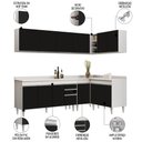 Ver imagem 3 de Armário de Cozinha Modulado de Canto 6 Peças Cp32 Balcão com Tampo Branco/preto - Lumil Lumil Móveis