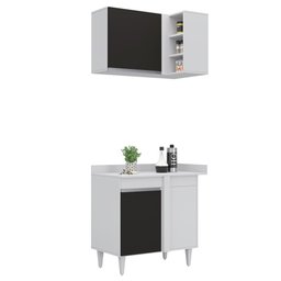 Armário de Cozinha Modulado de Canto 6 Peças Cp32 Balcão com Tampo Branco/preto - Lumil Lumil Móveis - 11 Armário de Cozinha Modulado de Canto 6 Peças Cp32 Balcão com Tampo Branco/preto - Lumil Lumil Móveis - 11
