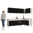 Ver imagem 5 de Armário de Cozinha Modulado de Canto 6 Peças Cp32 Balcão com Tampo Branco/preto - Lumil Lumil Móveis