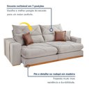 Ver imagem 5 de Sofá Retrátil e Reclínavel 4 Lugares Bouclé Gelo Zara 250cm Yescasa