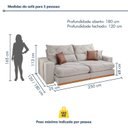 Ver imagem 3 de Sofá Retrátil e Reclínavel 4 Lugares Bouclé Gelo Zara 250cm Yescasa