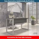 Ver imagem 2 de Mesa Escritório P25 Tub Pandin 134 Cm (larg) Tampo Mdp Grafito Pé Aço Tubular Cinza