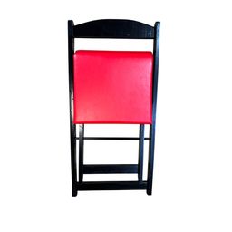 Conjunto Mesa Dobrável com 4 Cadeiras Preto Estofado Vermelho - 4