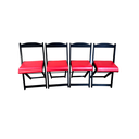 Ver imagem 2 de Conjunto Mesa Dobrável com 4 Cadeiras Preto Estofado Vermelho