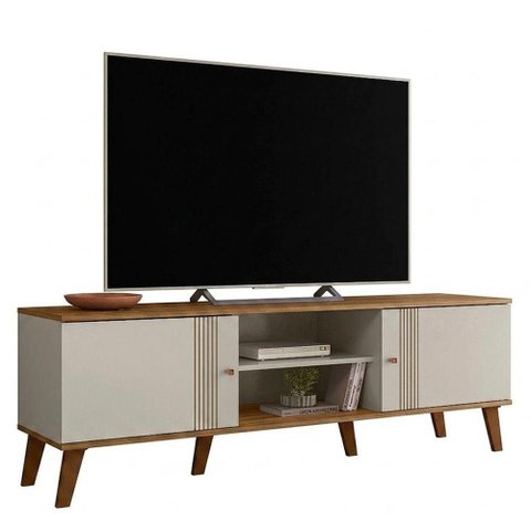 Rack Molly para TV até 65 Polegadas 160cm MDF Off White Peternella Móveis