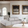 Sofá Ilha Vancouver Modular com Puff 255 Cm Bouclê Off White - 3