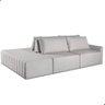 Sofá Ilha Vancouver Modular com Puff 255 Cm Bouclê Off White - 1