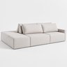 Sofá Ilha Vancouver Modular com Puff 255 Cm Bouclê Off White - 4
