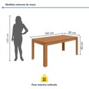 Ver imagem 3 de Conjunto Sala de Jantar 6 Lugares Retangular Tampo MDF 180cm Mesa Athenas e Cadeiras Apogeu Marrom Amêndoa Clean/Avelã