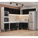Ver imagem 2 de Armário de Cozinha Modulada de Canto 8 Peças CP02 Balcão com Tampo Branco/Preto - Lumil Lumil Móveis