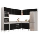 Ver imagem 1 de Armário de Cozinha Modulada de Canto 8 Peças CP02 Balcão com Tampo Branco/Preto - Lumil Lumil Móveis