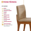 Ver imagem 4 de Conjunto com 2 Cadeiras Bella Madeira Maciça Estofado Imbuia Moderna