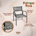 Ver imagem 2 de Conjunto 2 Poltronas Porã em Junco Sintético Aço Preto com Braços para Varanda Externa Jatobá