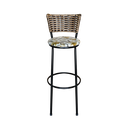 Ver imagem 4 de Jogo 2 Banqueta Alta Para Cozinha Ratan Cappuccino Preta Estofado Floral  Floral 
