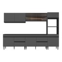 Ver imagem 3 de Cozinha Modulada Completa 301,5cm Milano Multimóveis Mp2403 Cinza