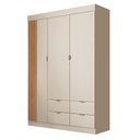 Ver imagem 1 de Guarda Roupa Infantil Ayla 3 Portas e 4 Gavetas Off White Acetinado - Phoenix Baby