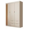 Guarda Roupa Infantil Ayla 3 Portas e 4 Gavetas Off White Acetinado - Phoenix Baby - 1