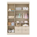 Ver imagem 3 de Guarda Roupa Infantil Ayla 3 Portas e 4 Gavetas Off White Acetinado - Phoenix Baby