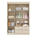 Ver imagem 3 de Guarda Roupa Infantil Ayla 3 Portas e 4 Gavetas Off White Acetinado - Phoenix Baby