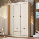Ver imagem 2 de Guarda Roupa Infantil Ayla 3 Portas e 4 Gavetas Off White Acetinado - Phoenix Baby