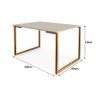 Mesa de Jantar Steel Estilo Industrial Pés de Aço 120x80cm Cobre/Off White - 3