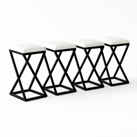 Kit 4 Banqueta Alta 80 Cm Bistrô Banco Bancada Cozinha Bar Balcão Corino:branco