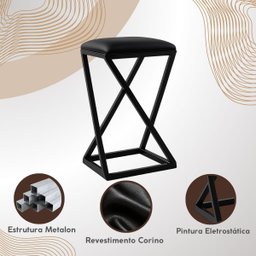 Kit 4 Banqueta Alta 80 Cm Bistrô Banco Bancada Cozinha Bar Balcão Corino:branco - 4 Kit 4 Banqueta Alta 80 Cm Bistrô Banco Bancada Cozinha Bar Balcão Corino:branco - 4