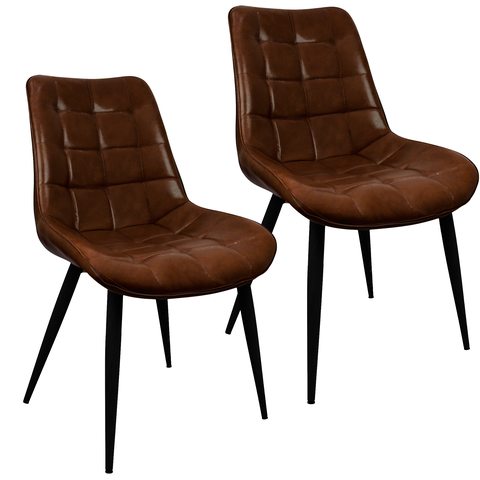 Kit 2 Cadeiras Romana Provence Poltrona Estofada Pu Vintage Retro Pés