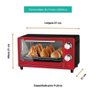 Forno Elétrico Portátil De Bancada Pfo307 9 Litros 650W 127 V Chef Red Gourmet Single Vermelho - 6