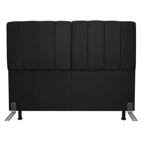 Cabeceira Estofada Queen 160cm c/ Frame Suede Preto - Lahome Decor