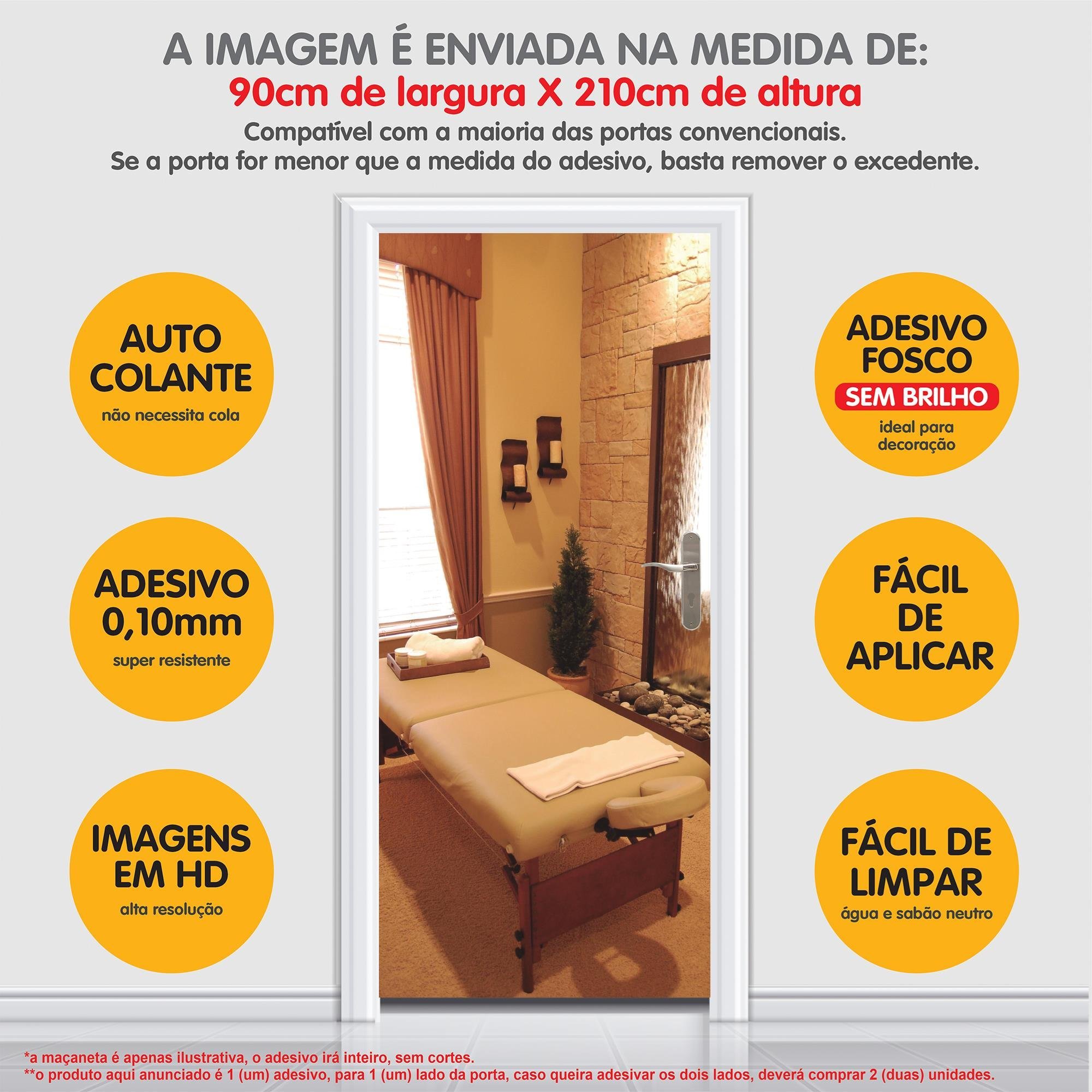 Adesivo Decorativo Porta Spa Estética Clínica Cama Massagem - 5