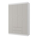 Ver imagem 2 de Guarda-roupa Infantil 122cm 4 Portas e 2 Gavetas Encanto Multimóveis Mp4448 Branco/off White