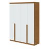 Guarda-roupa Solteiro Melbourne 4 Portas 2 Gavetas 100% Mdf Amêndoa Clean/branco - Panorama Móveis - 2
