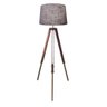 Luminária Chão Tripé Base Madeira 40x45 Bivolt Rústico Cinza - 1