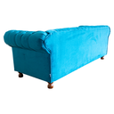 Ver imagem 3 de Sofá Chesterfield Capitone Luiz XV Suede Azul Tiffany 1,80M / Decoracao, sala tv, recepçao