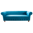 Ver imagem 1 de Sofá Chesterfield Capitone Luiz XV Suede Azul Tiffany 1,80M / Decoracao, sala tv, recepçao